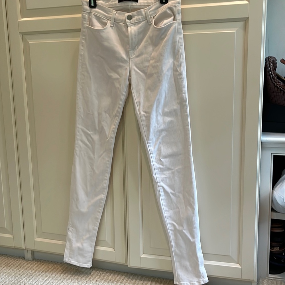 J Brand Ryan white Jeans with ankle zipper